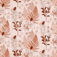 Alpine Botanical Silhouettes - Rusty Red Wallpaper⁠