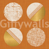 Burnt Orange Mustard Circles Wallpaper Mid Century Wallpaper⁠