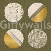 Olive Green Mustard Circles Wallpaper Mid Century Wallpaper⁠