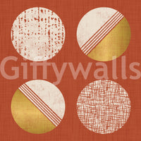 Rust Red Mustard Circles Wallpaper Mid Century Wallpaper⁠