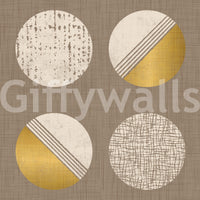Warm Taupe Mustard Circles Wallpaper Mid Century Wallpaper⁠
