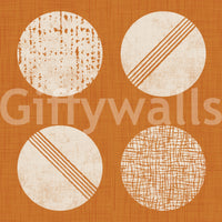 Burnt Orange Cream Circles Wallpaper Mid Century Wallpaper⁠