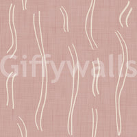 Blush Pink Wavy Stripe Wallpaper Mid Century Wallpaper⁠