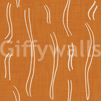 Burnt Orange Wavy Stripe Wallpaper Mid Century Wallpaper⁠