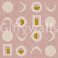 Blush Pink Moon Phase Wallpaper Mid Century Wallpaper⁠