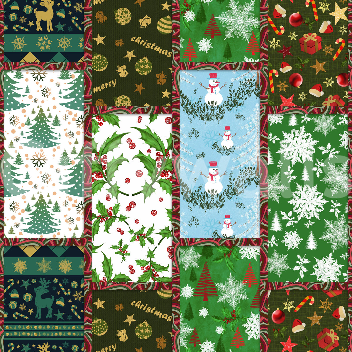 Pine Forest Mosaic Wallpaper⁠