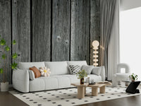 Rustic wood panel wallpaper, distressed barn planks, realistic wall mural.