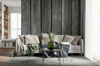 Farmhouse style Weathered Wood Panel wallpaper, natural knots, cool mural.