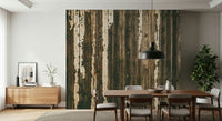 Wall mural showcasing weathered timber textures with subtle color variations for farmhouse or loft décor.