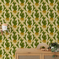 Vintage western wallpaper featuring cactus motifs

