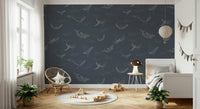 Minimalist marine life wall decor for a sleek studio apartment.