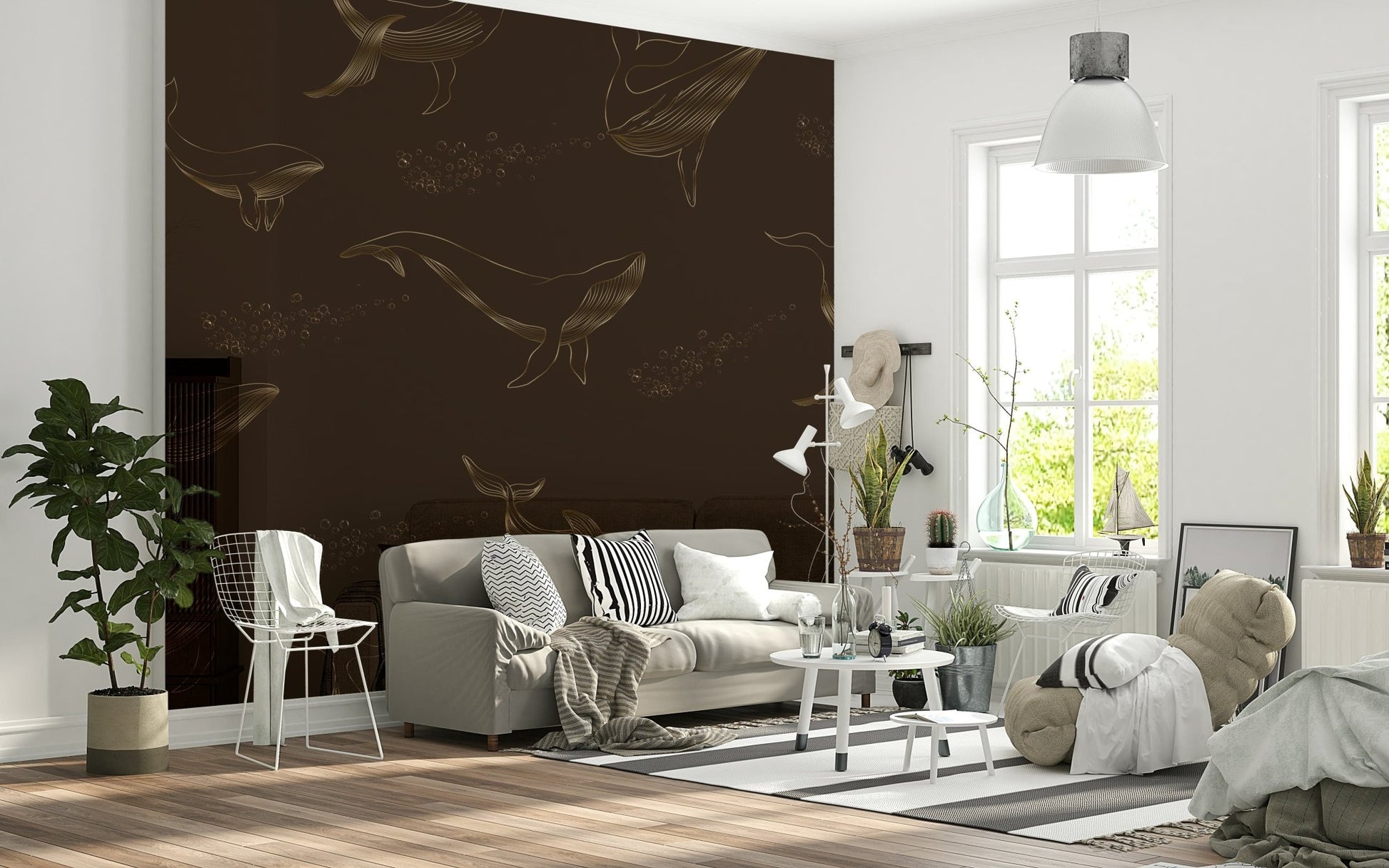 High quality marine mural for a toddler playroom.