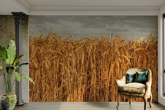 Soft golden mural wallpaper

