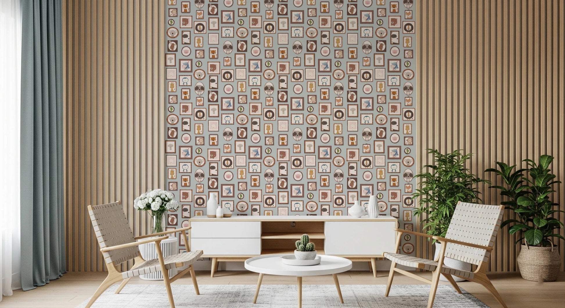 Whimsical Animal Portraits Wallpaper⁠