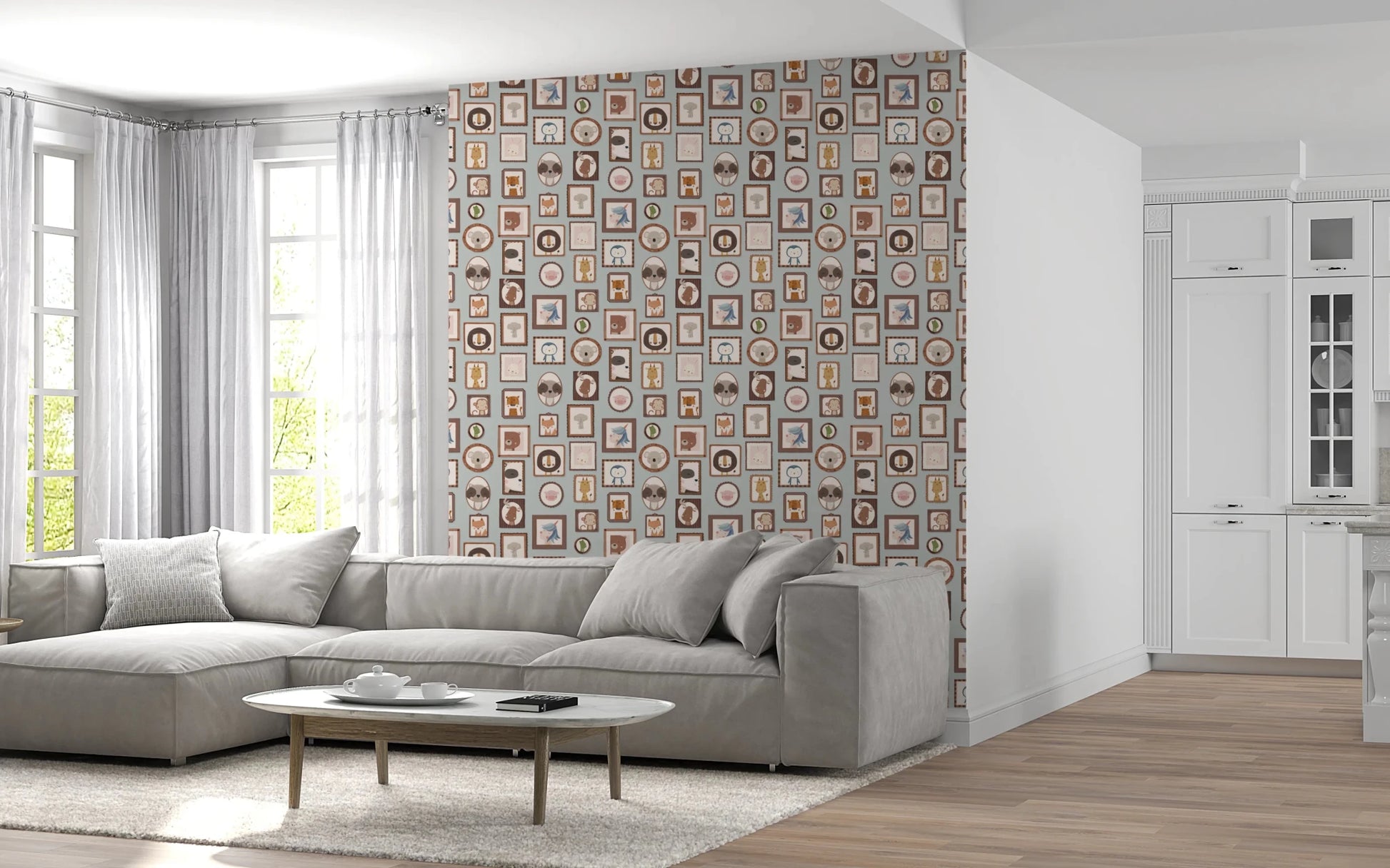 Whimsical Animal Portraits Wallpaper⁠