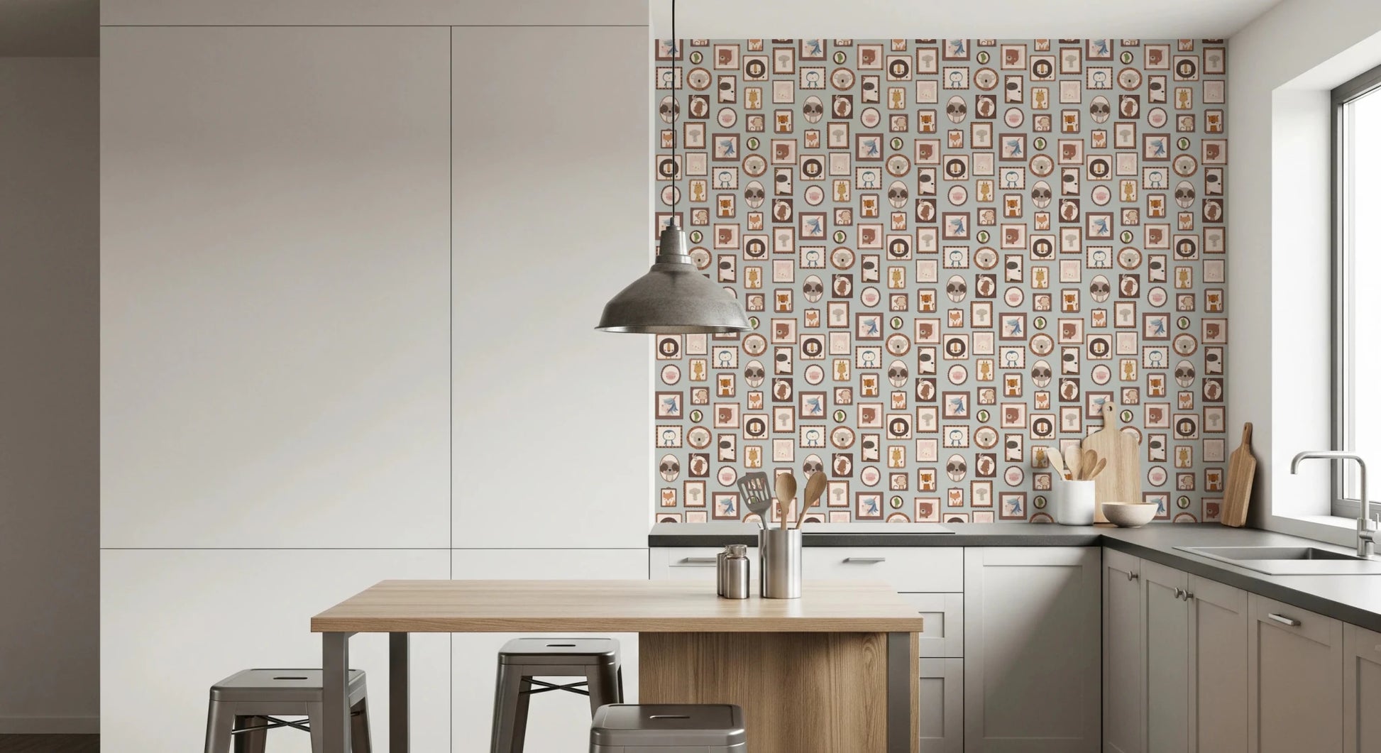 Whimsical Animal Portraits Wallpaper⁠