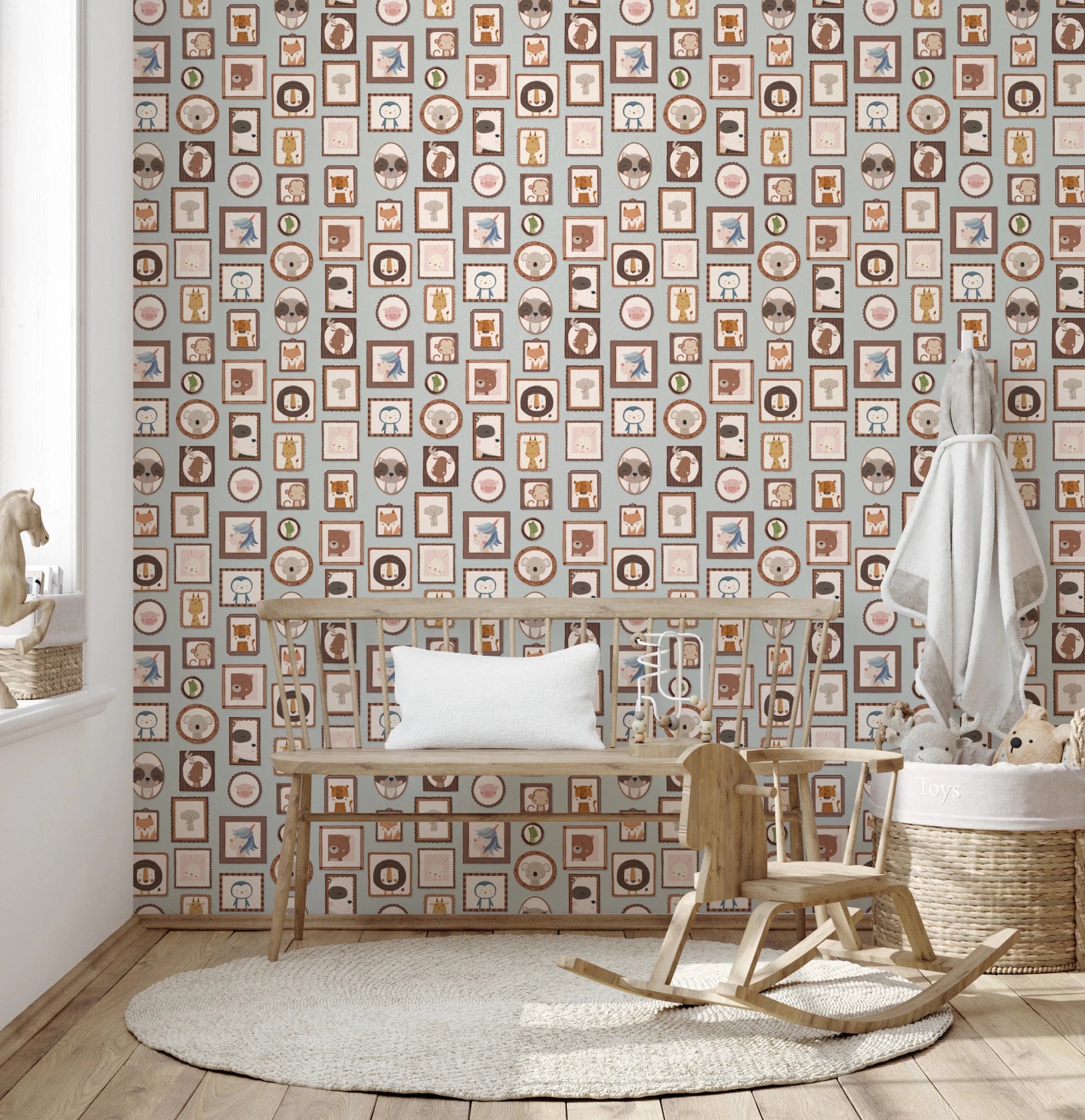Whimsical Animal Portraits Wallpaper⁠