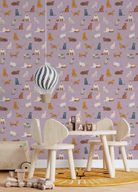 Whimsical Cat Parade Wallpaper⁠