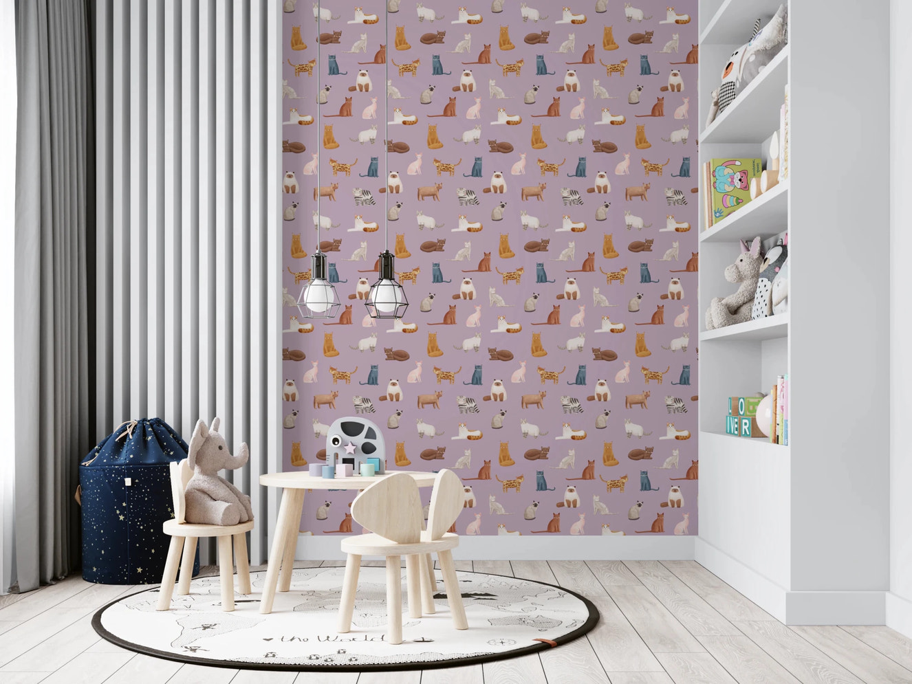 Whimsical Cat Parade Wallpaper⁠
