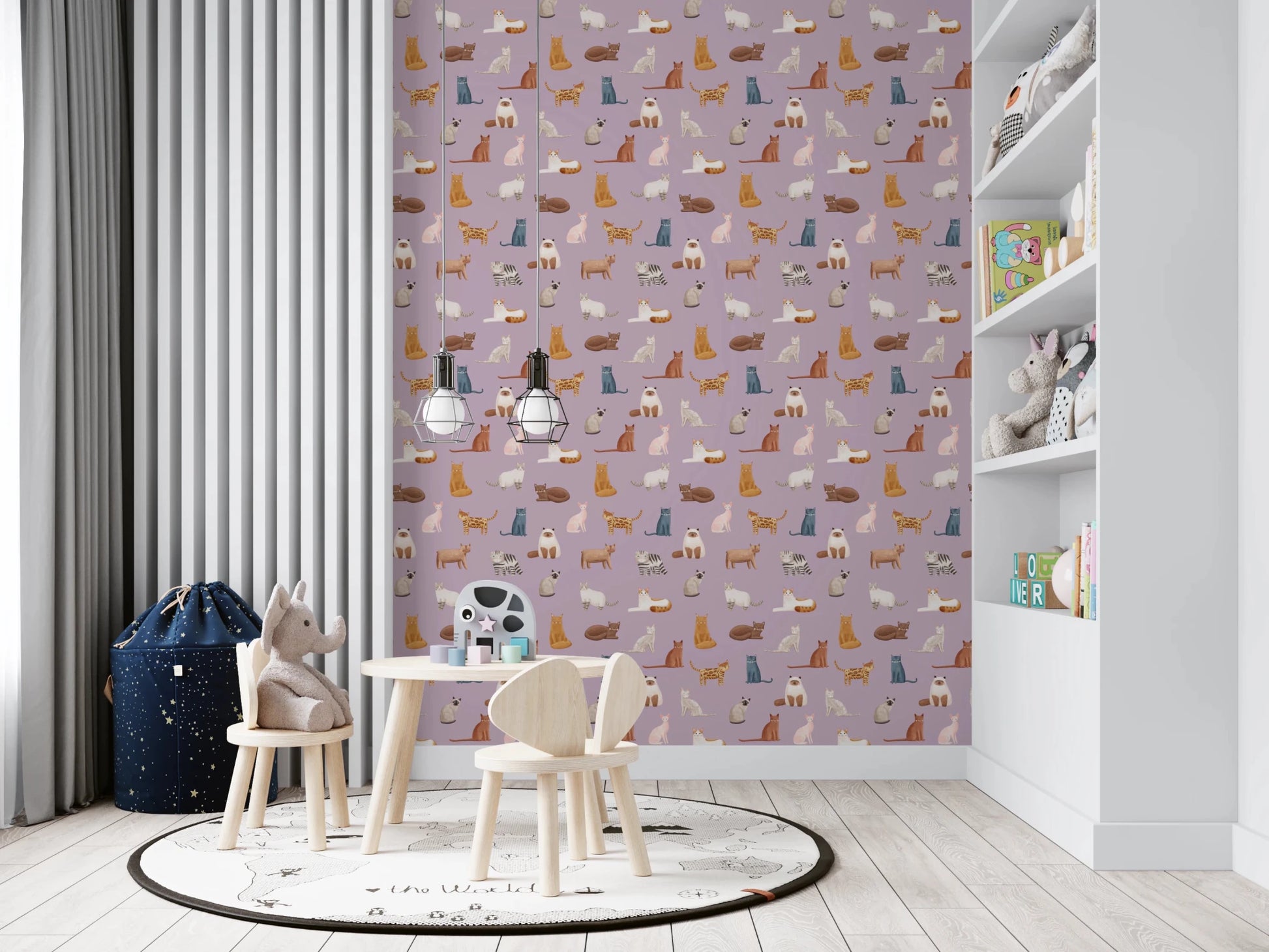 Whimsical Cat Parade Wallpaper⁠
