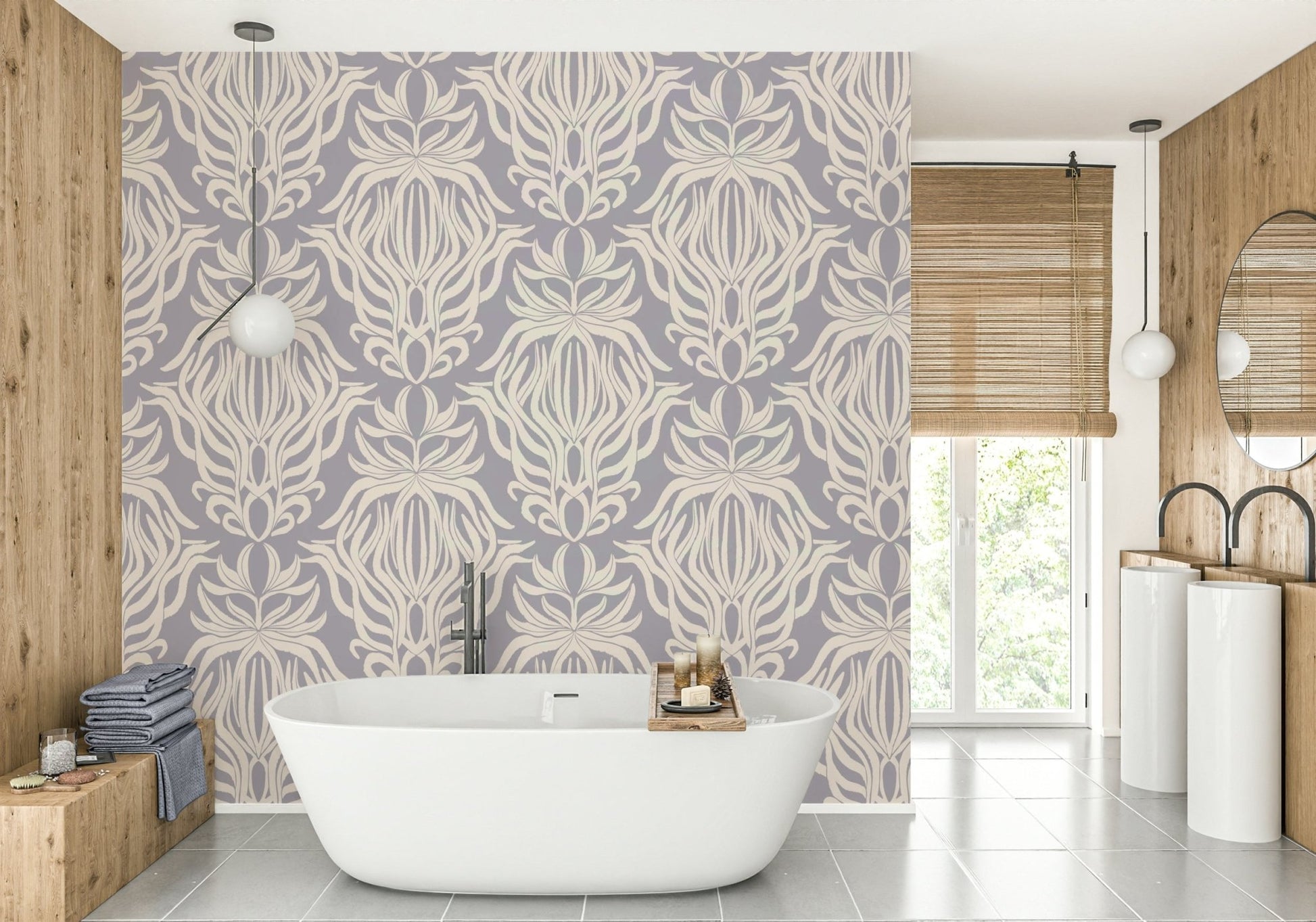 Charming floral tapestry wallpaper with intricate designs

