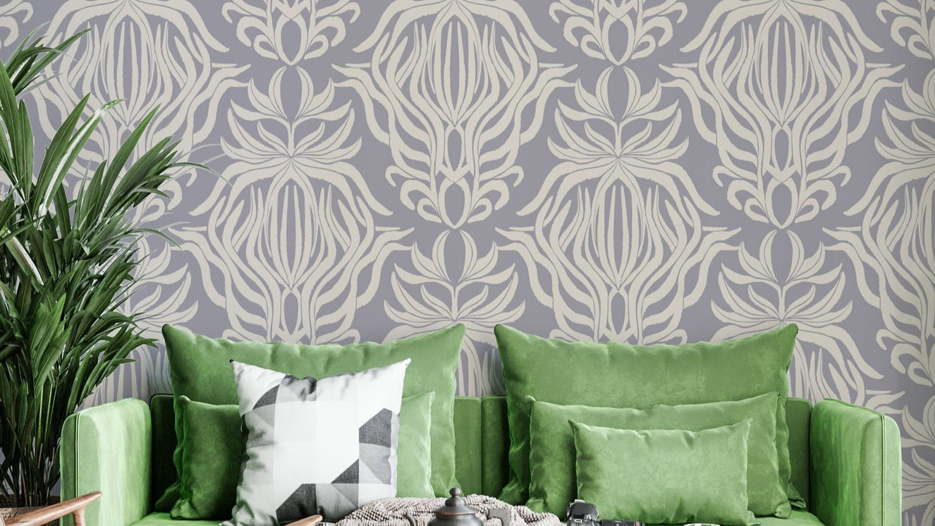 Whimsical floral tapestry wallpaper for vibrant interiors

