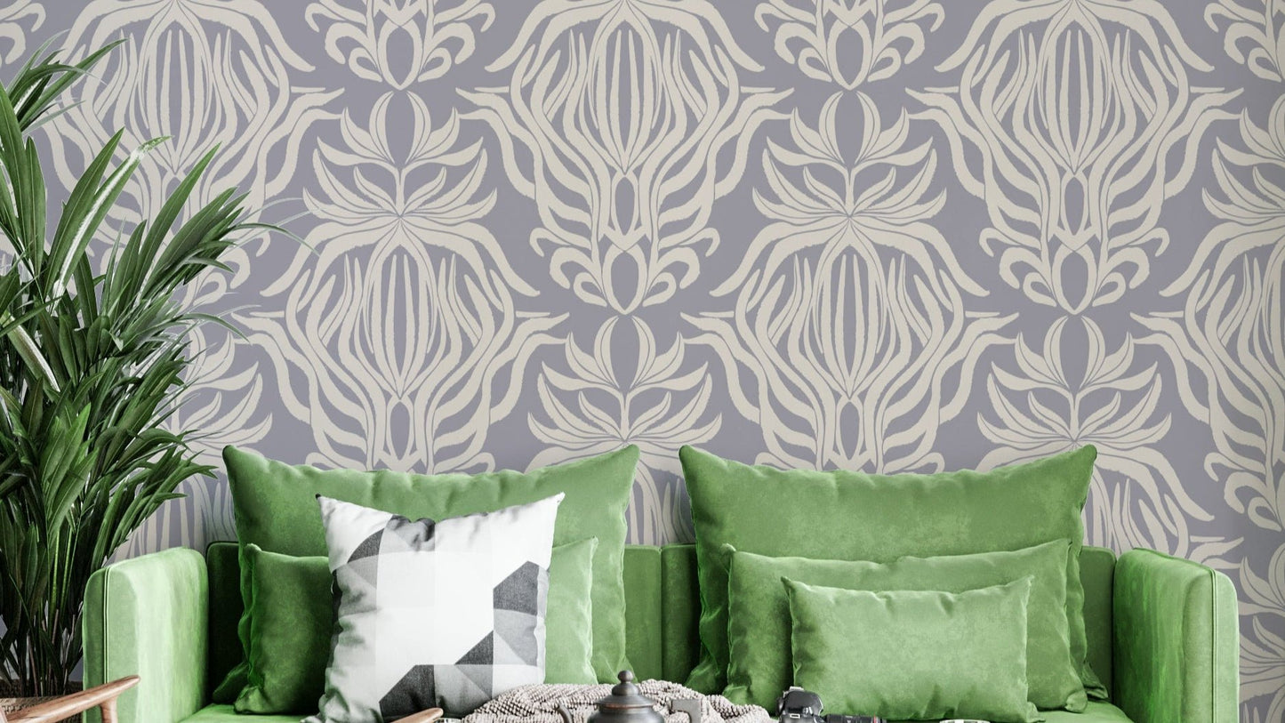 Whimsical floral tapestry wallpaper for vibrant interiors

