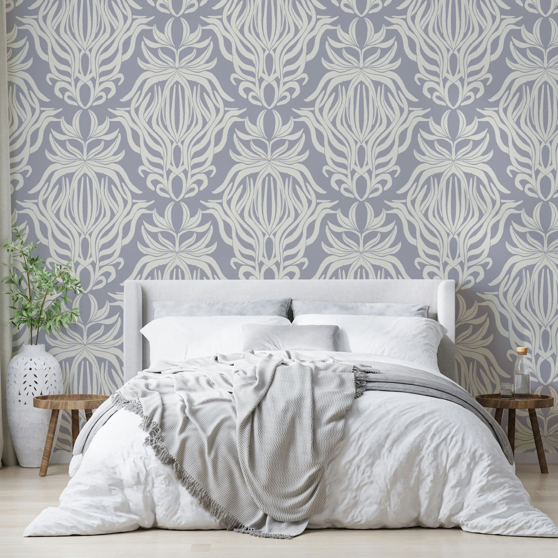 Soft, colorful floral tapestry wallpaper for home décor

