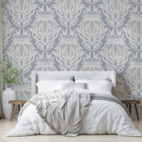 Soft, colorful floral tapestry wallpaper for home décor

