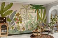 Soft garden wall art filled with flowers and greenery

