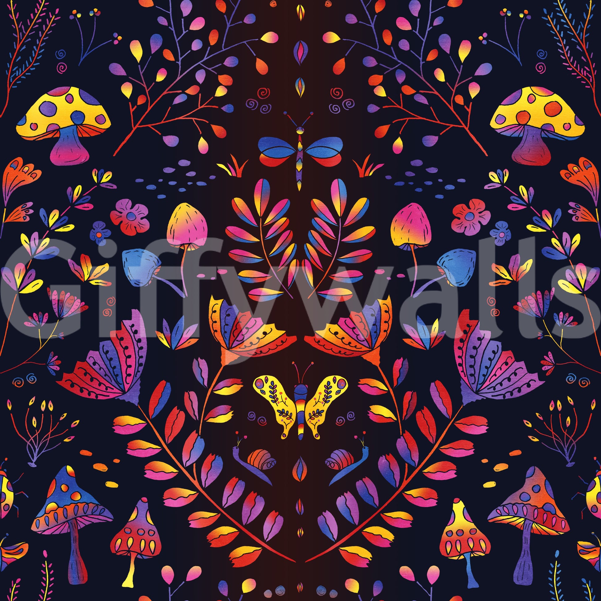 Flower and leaf wallpaper for light-hearted decor

