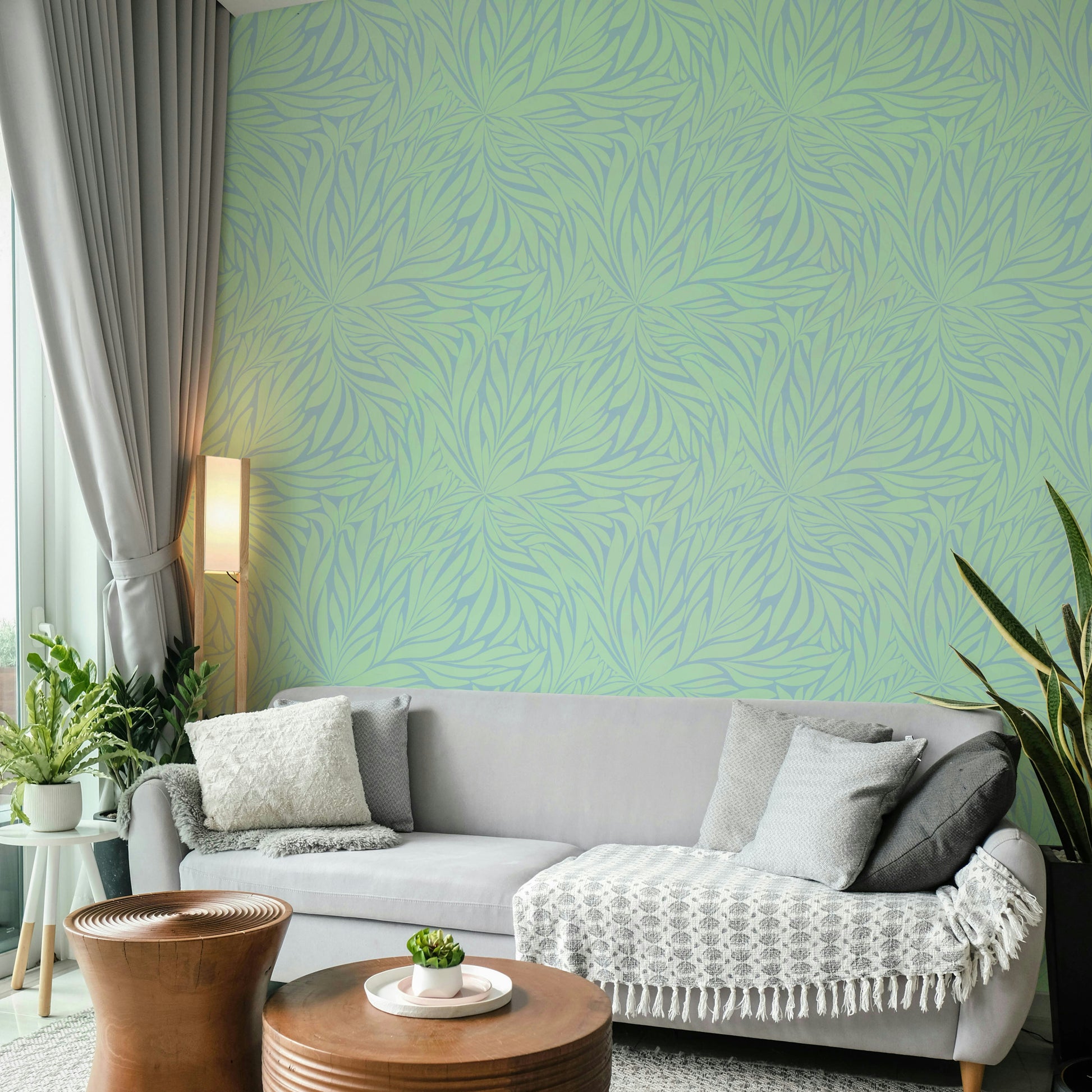 Calm wallpaper with gentle leaf movements


