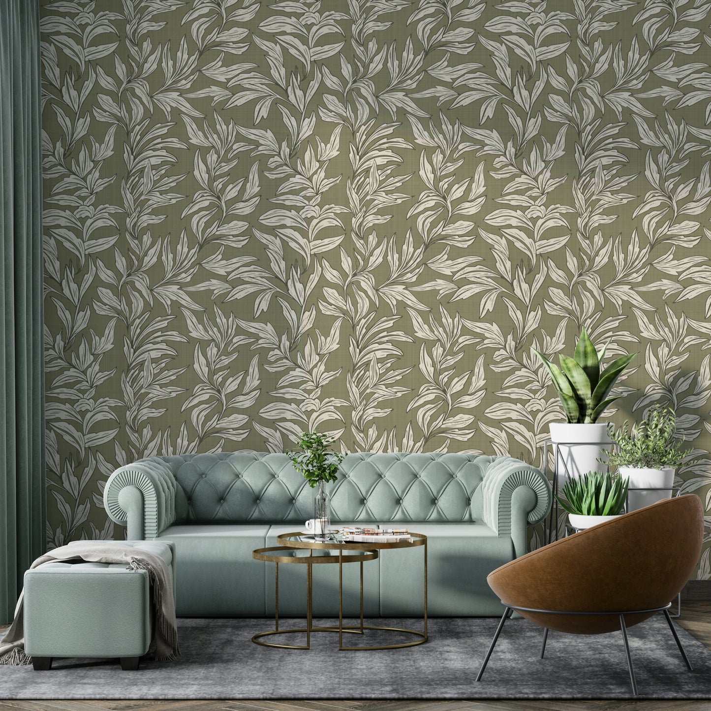 Whimsical foliage wallpaper for creative spaces


