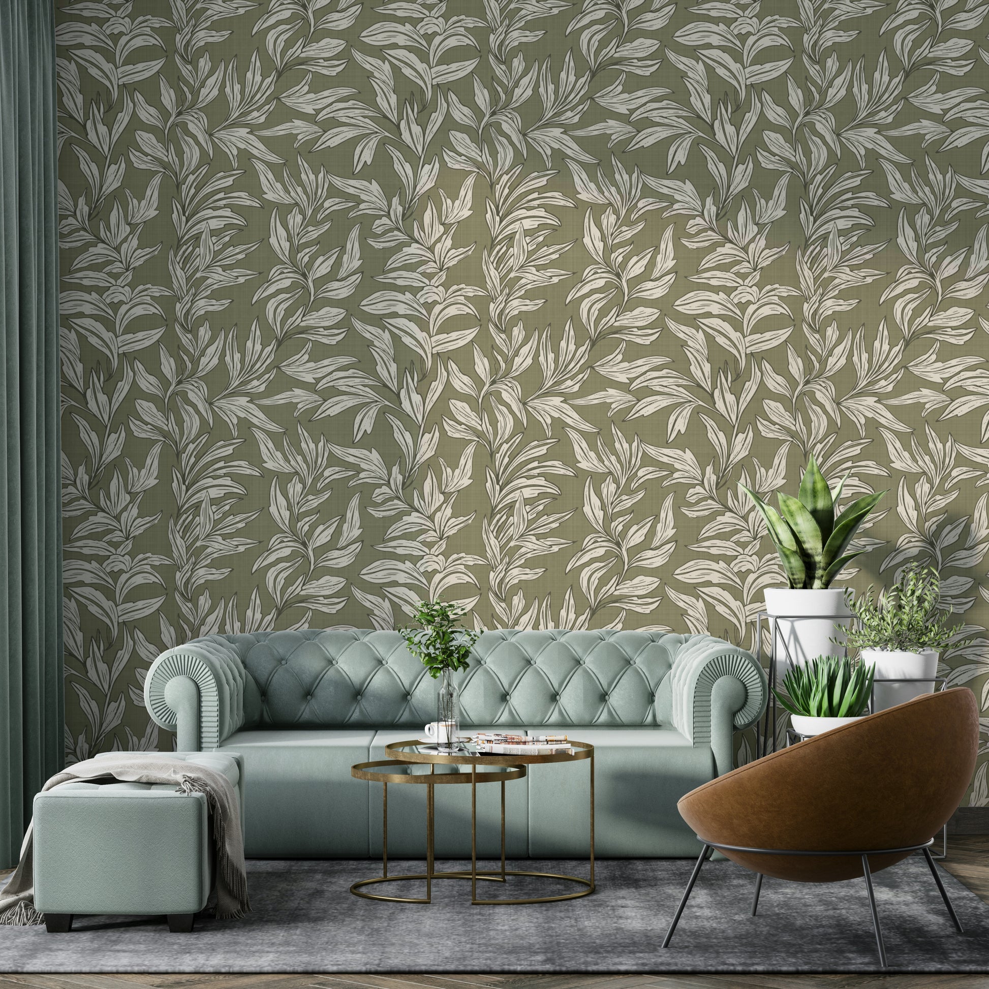 Whimsical foliage wallpaper for creative spaces

