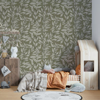 Light and airy leaf pattern for modern walls

