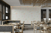 The colors are gentle and warm, with a neutral, beige and gray palette.

