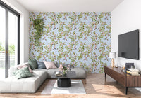 Whimsical Rococo Monkeys Wine Festival Aristocratic Vineyard Vintage Garden blue Wallpaper⁠