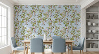 Whimsical Rococo Monkeys Wine Festival Aristocratic Vineyard Vintage Garden blue Wallpaper⁠