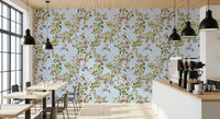 Whimsical Rococo Monkeys Wine Festival Aristocratic Vineyard Vintage Garden blue Wallpaper⁠