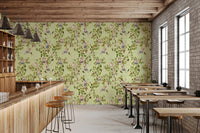 Whimsical Rococo Monkeys Wine Festival Aristocratic Vineyard Vintage Garden green Wallpaper⁠