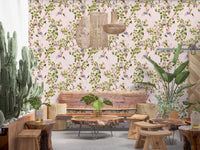 Whimsical Rococo Monkeys Wine Festival Aristocratic Vineyard Vintage Garden pink Wallpaper⁠