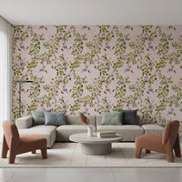 Whimsical Rococo Monkeys Wine Festival Aristocratic Vineyard Vintage Garden pink Wallpaper⁠