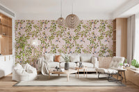 Whimsical Rococo Monkeys Wine Festival Aristocratic Vineyard Vintage Garden pink Wallpaper⁠
