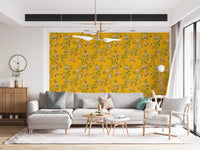 Whimsical Rococo Monkeys Wine Festival Aristocratic Vineyard Vintage Garden yellow Wallpaper⁠