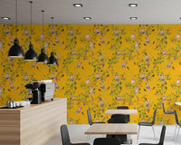 Whimsical Rococo Monkeys Wine Festival Aristocratic Vineyard Vintage Garden yellow Wallpaper⁠