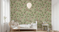 Whimsical Rococo Monkeys Wine Festival Vintage Aristocratic Vineyard Garden Party green Wallpaper⁠