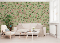 Whimsical Rococo Monkeys Wine Festival Vintage Aristocratic Vineyard Garden Party green Wallpaper⁠