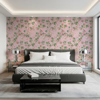 Whimsical Rococo Monkeys Wine Festival Vintage Aristocratic Vineyard Garden Party pink Wallpaper⁠