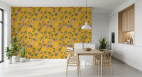 Whimsical Rococo Monkeys Wine Festival Vintage Aristocratic Vineyard Garden Party yellow Wallpaper⁠