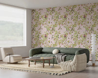 Whimsical Rococo Monkeys Wine Festival Vintage Aristocratic Vineyard Garden pink Wallpaper⁠